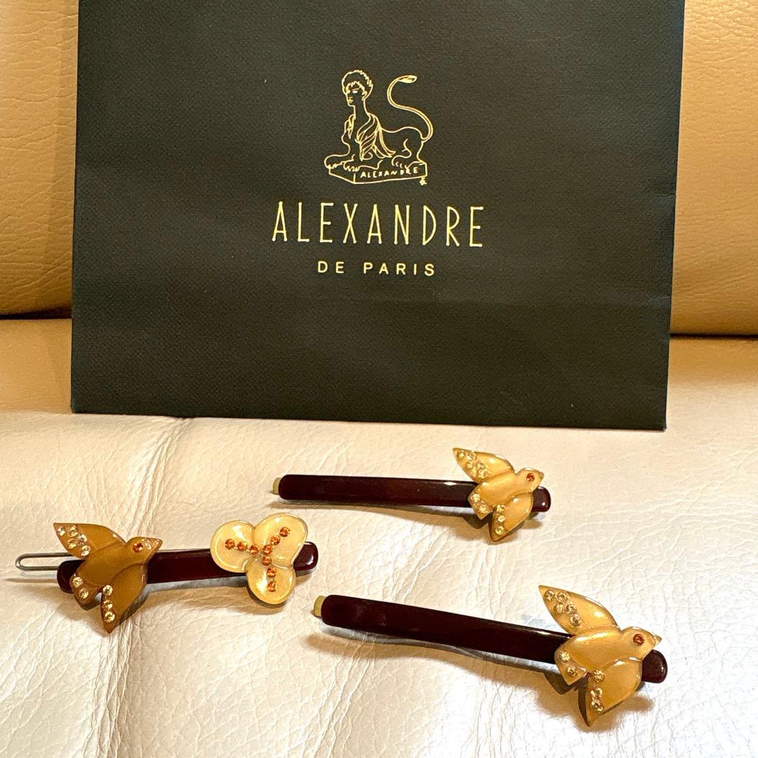 ALEXANDRE DE PARIS ヘアピン 3個セット 鳥とお花