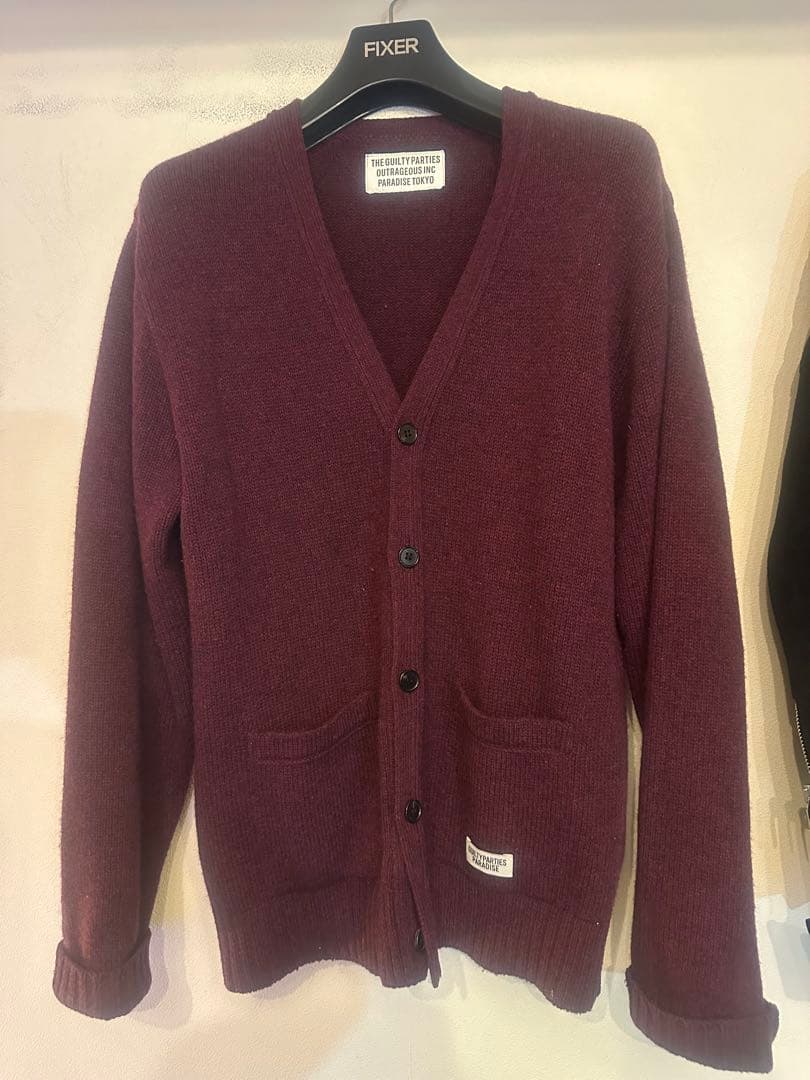 ワコマリア　バーガンディ カーディガン