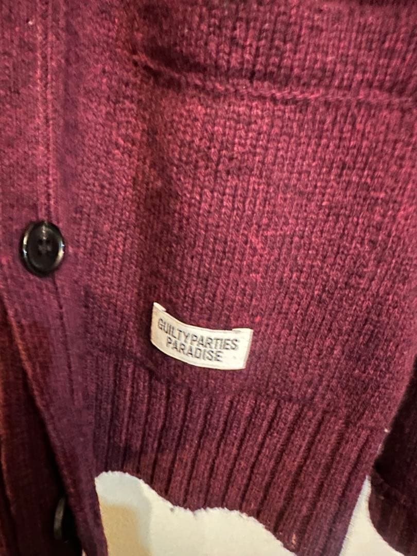 ワコマリア　バーガンディ カーディガン