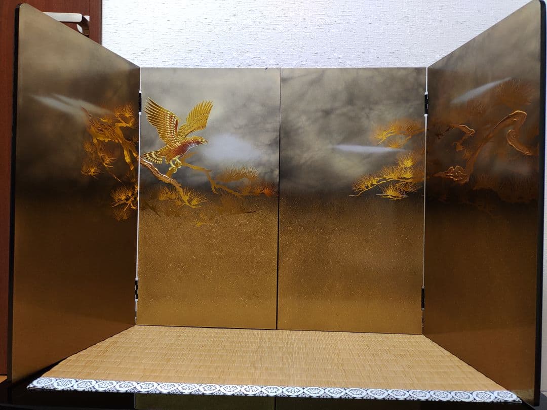 伝統工芸品　松鷹屏風 正月 兜飾り 鎧飾り 端午の節句屏風