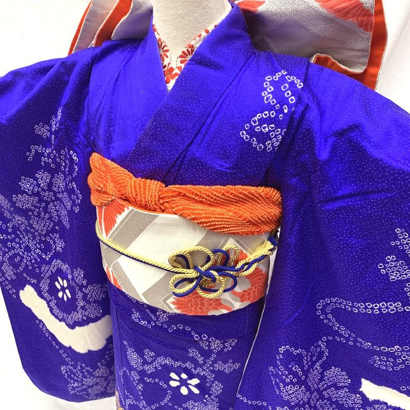 511aj61■ハーフ成人式 卒業式 部分絞り 着物&袋帯&長襦袢 ■良好