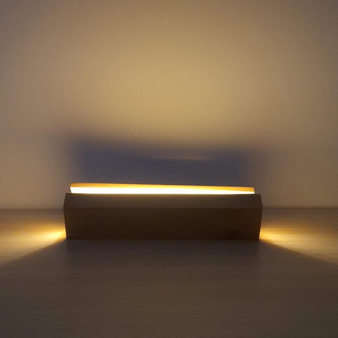 無線リモコン付きLED木製間接照明 調光タイマー機能 3W