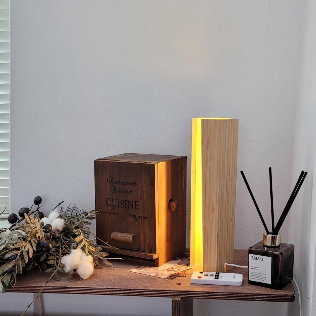 無線リモコン付きLED木製間接照明 調光タイマー機能 3W