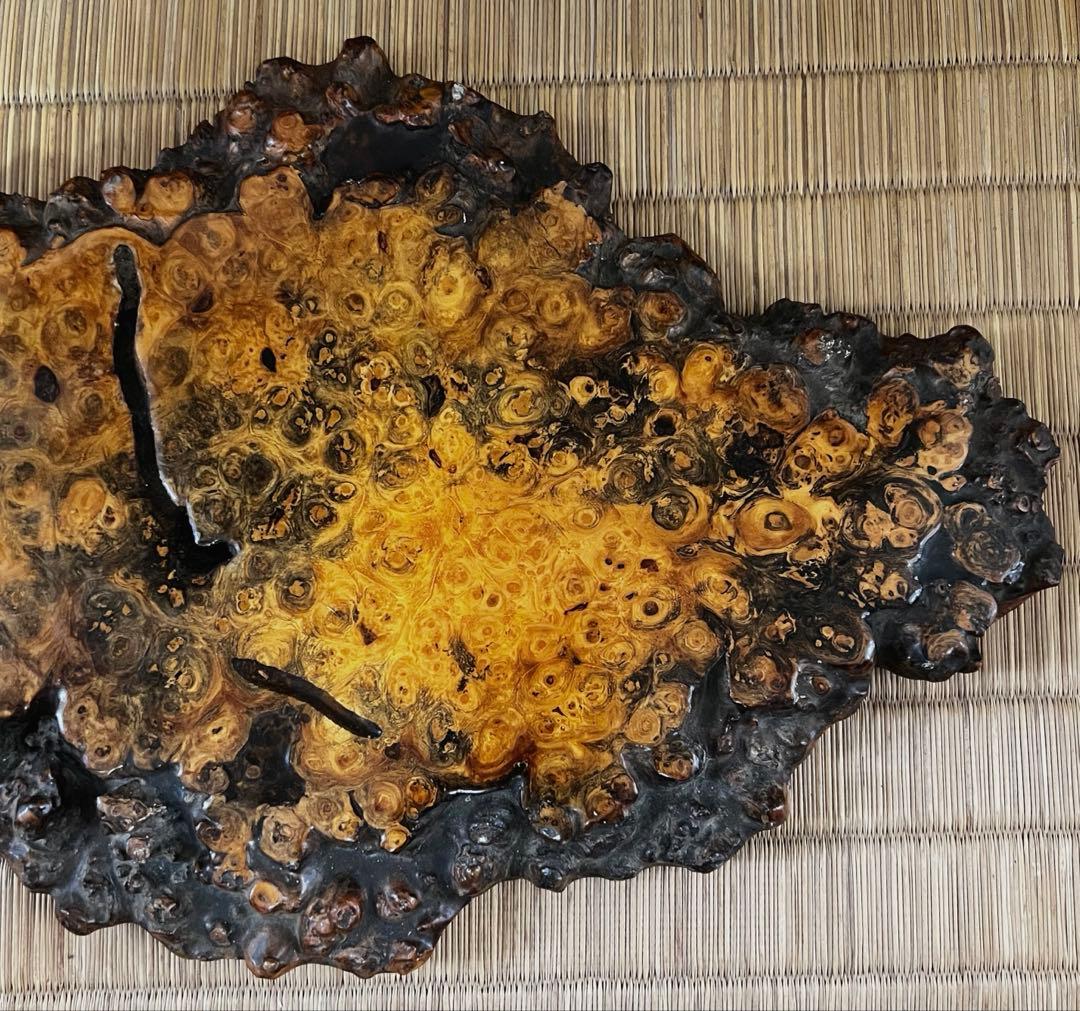 天然時代古木 花梨 美玉杢 瘤 花台 香台 盆栽台 平台 約44㎝