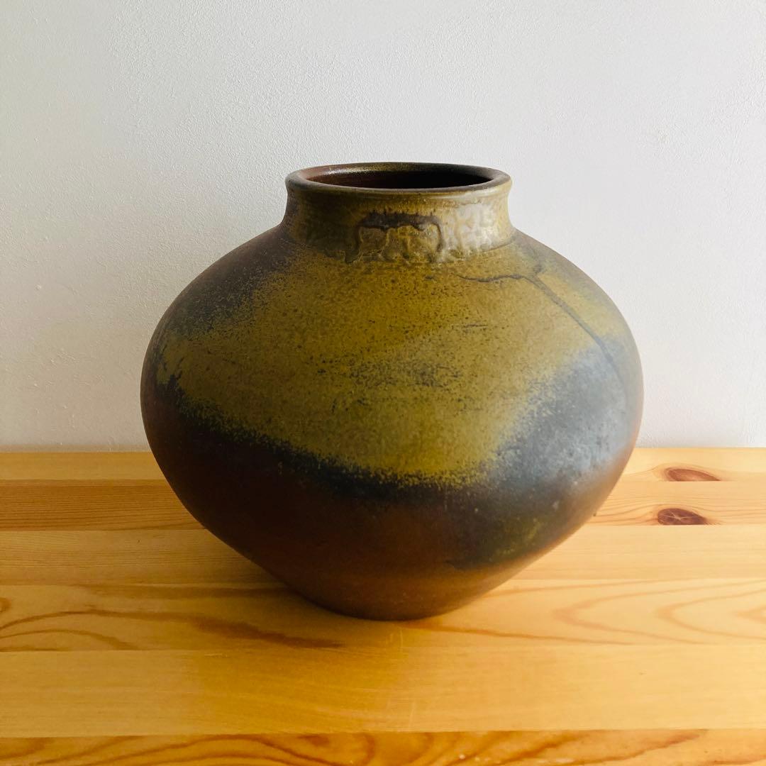 【新品】丹波焼　立杭焼　大熊窯　大上亨　大上巧　壺　花瓶　花器　花入れ　木箱付き