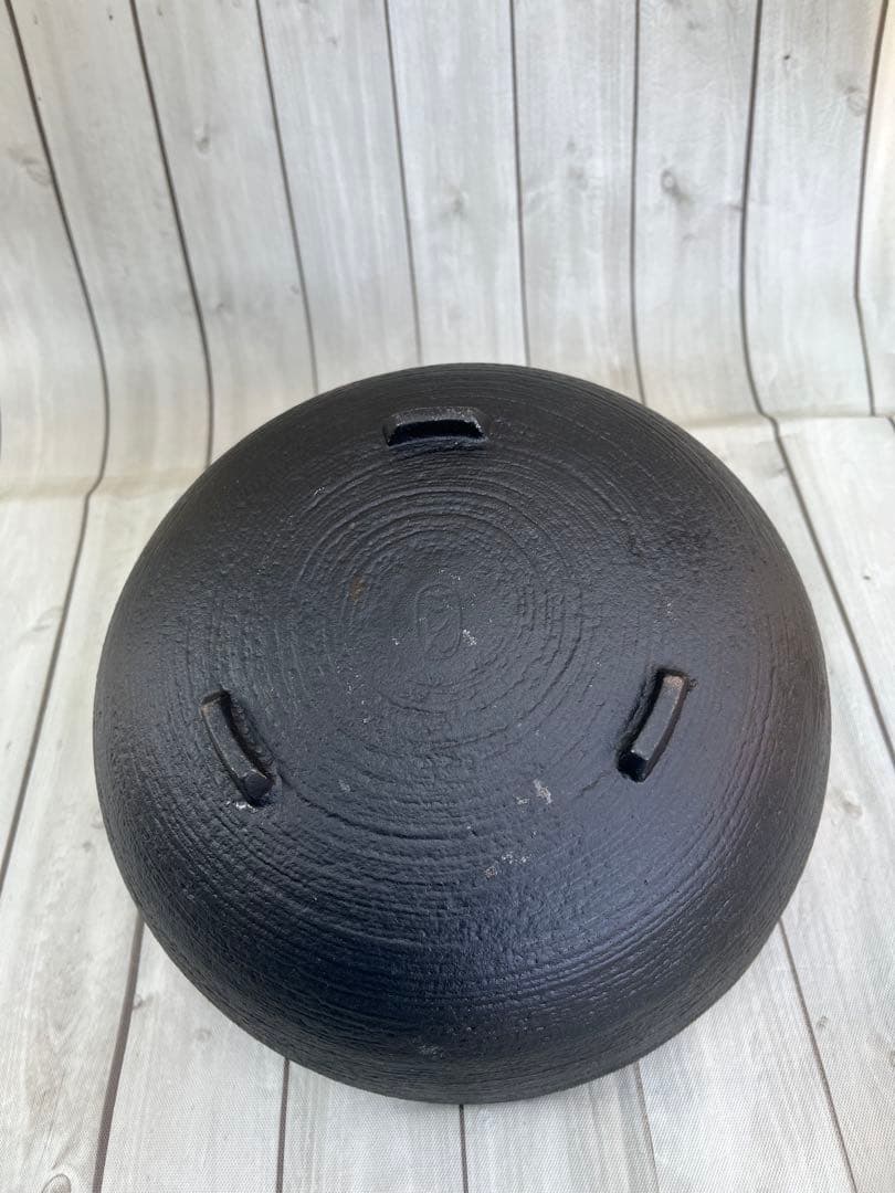 五進 鋳鉄製調理鍋 黒 赤 木製スプーン付き