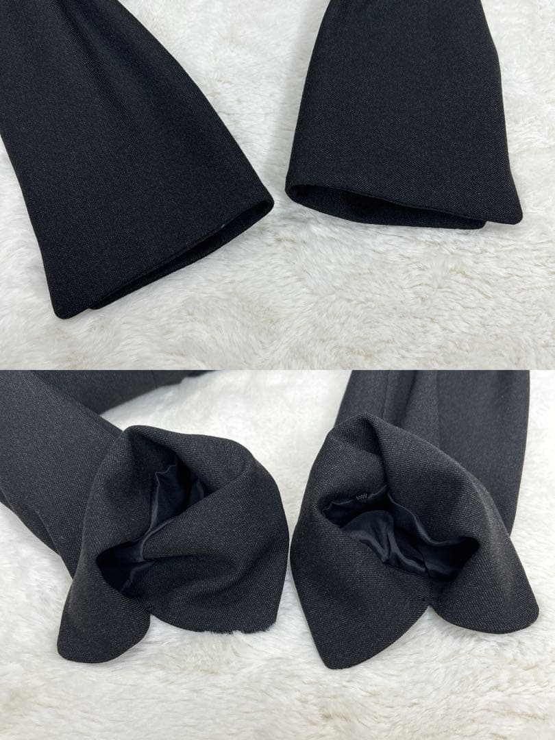 極美品✨ レミュー ノーカラー パンツスーツグレー 洗える ストレッチ 11号