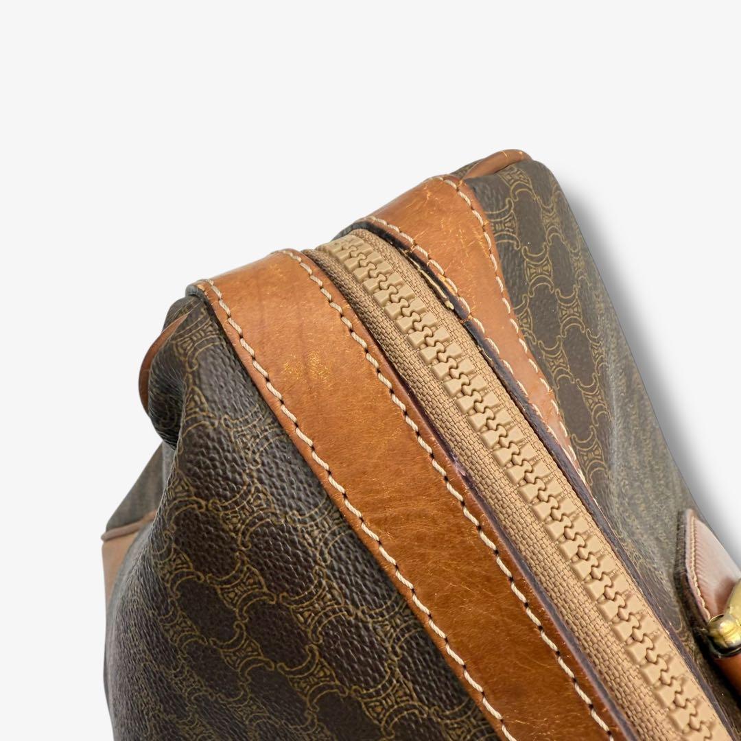 【良品】セリーヌ ボストンバッグ マカダム トリオンフ PVC ヴィンテージ