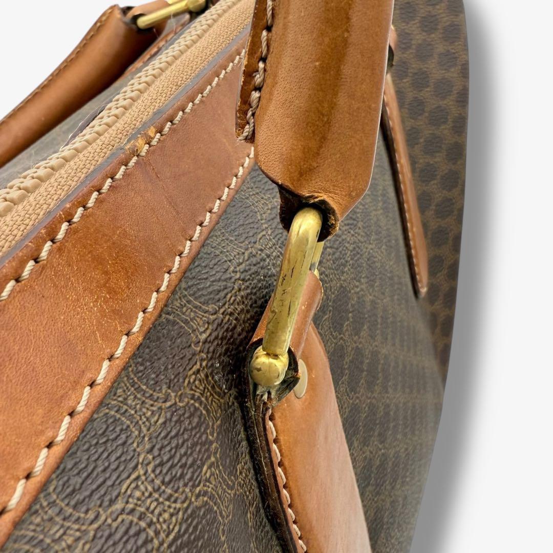 【良品】セリーヌ ボストンバッグ マカダム トリオンフ PVC ヴィンテージ