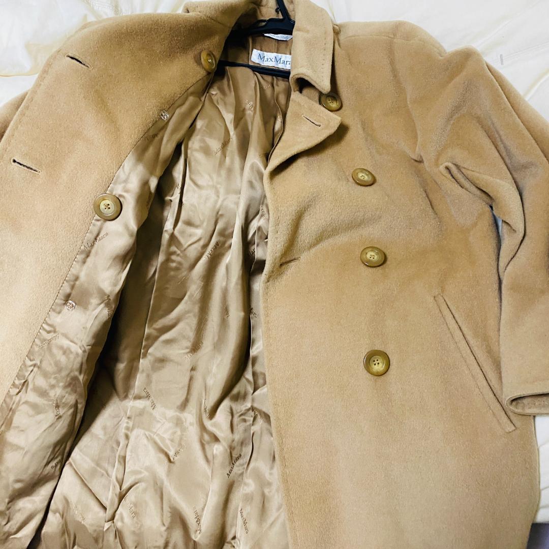 マックスマーラ　MAXMARA カシミヤ 白タグ アイコンデザイン ロングコート