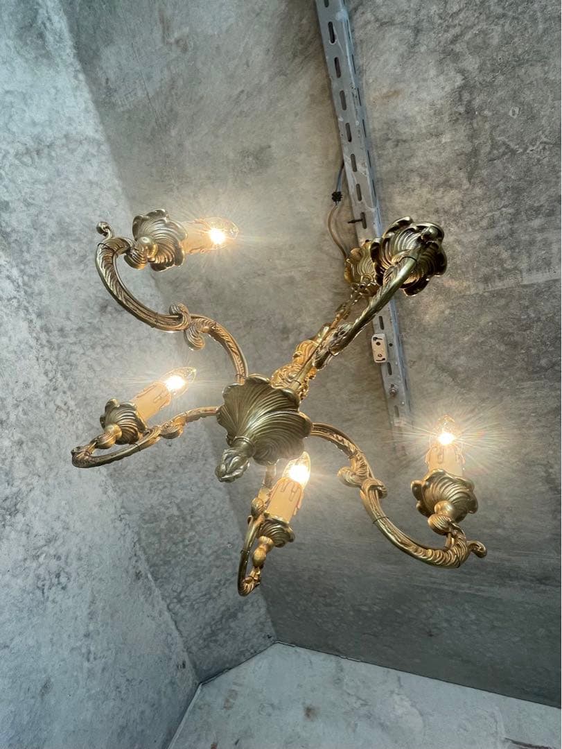 5-7.フランス アンティーク シャンデリア 5灯 キャンドル 吊り下げ