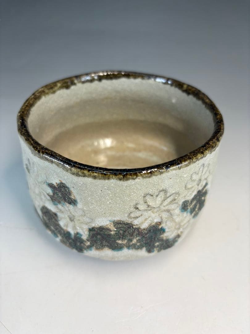 【中古品】吉村楽入造　菊茶碗（共箱）USED〈税込•送料込〉