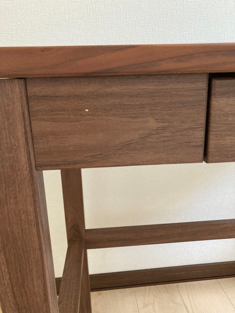 札幌直接渡し ニトリ デスクPLABO N ミドルブラウン＆椅子2点セット