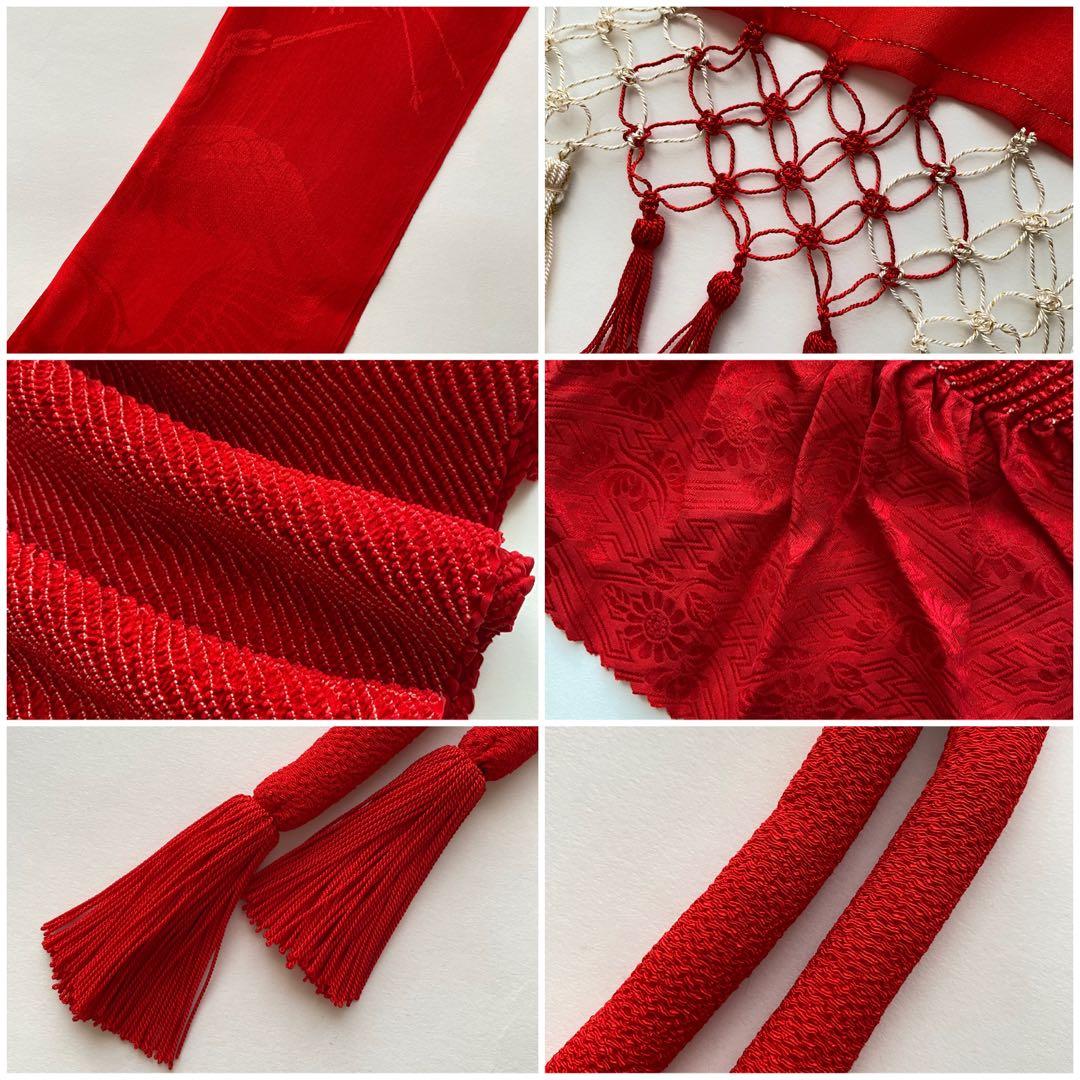 七五三　撫松庵　7歳女児　四つ身着物　結び帯18点フルセット　菊　ピンク　753