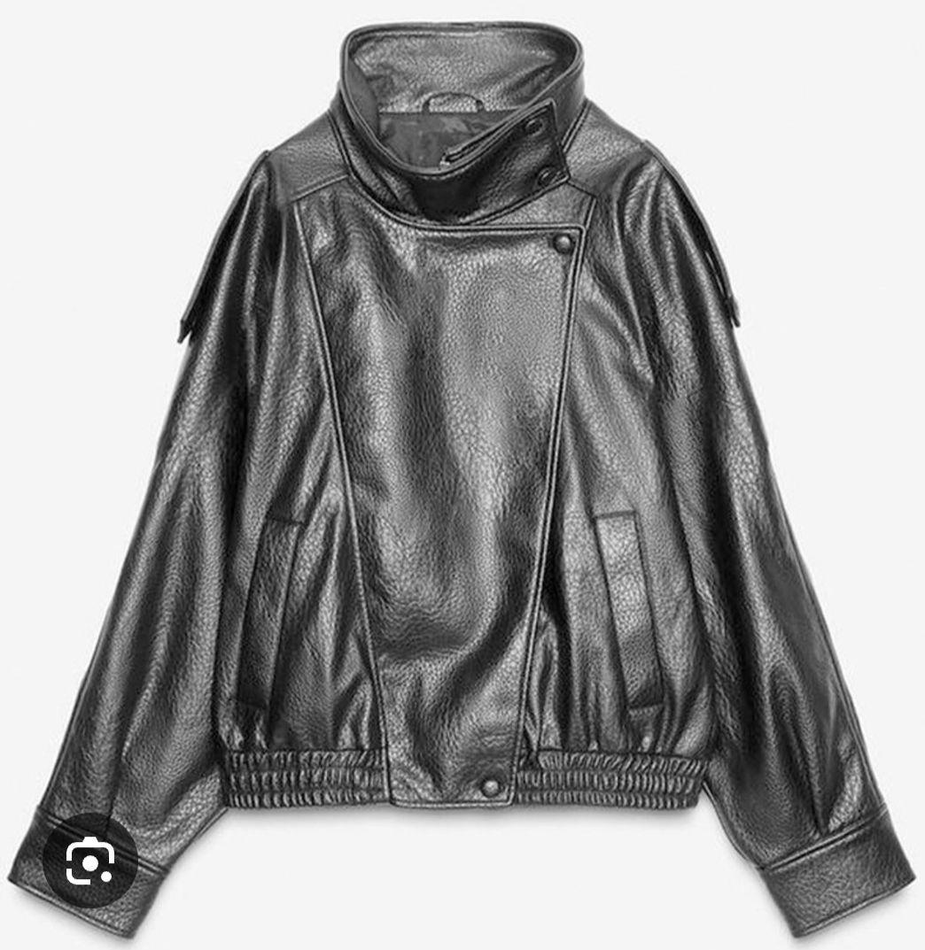 ZARA フェイクレザージャケット XS ブラック