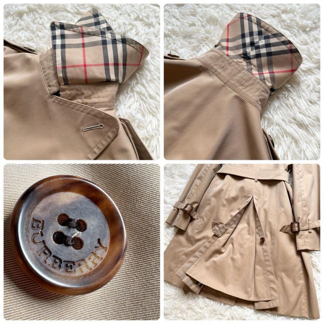 バーバリーロンドン トレンチコート ノバチェック ベルト 36 ハニーベージュ