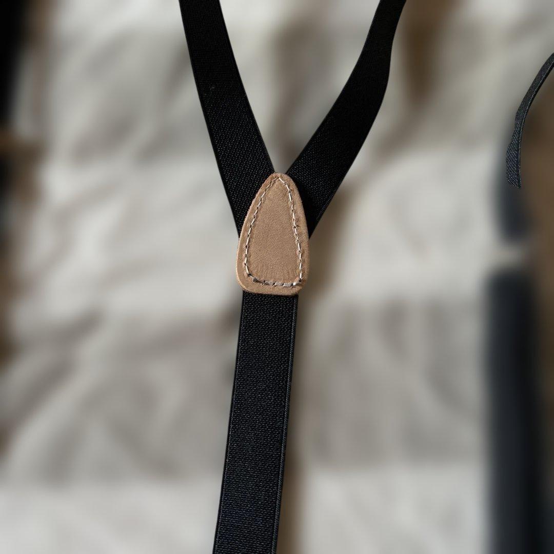 イギリス製 THURSTONサスペンダー（本革使い）黒／18mm