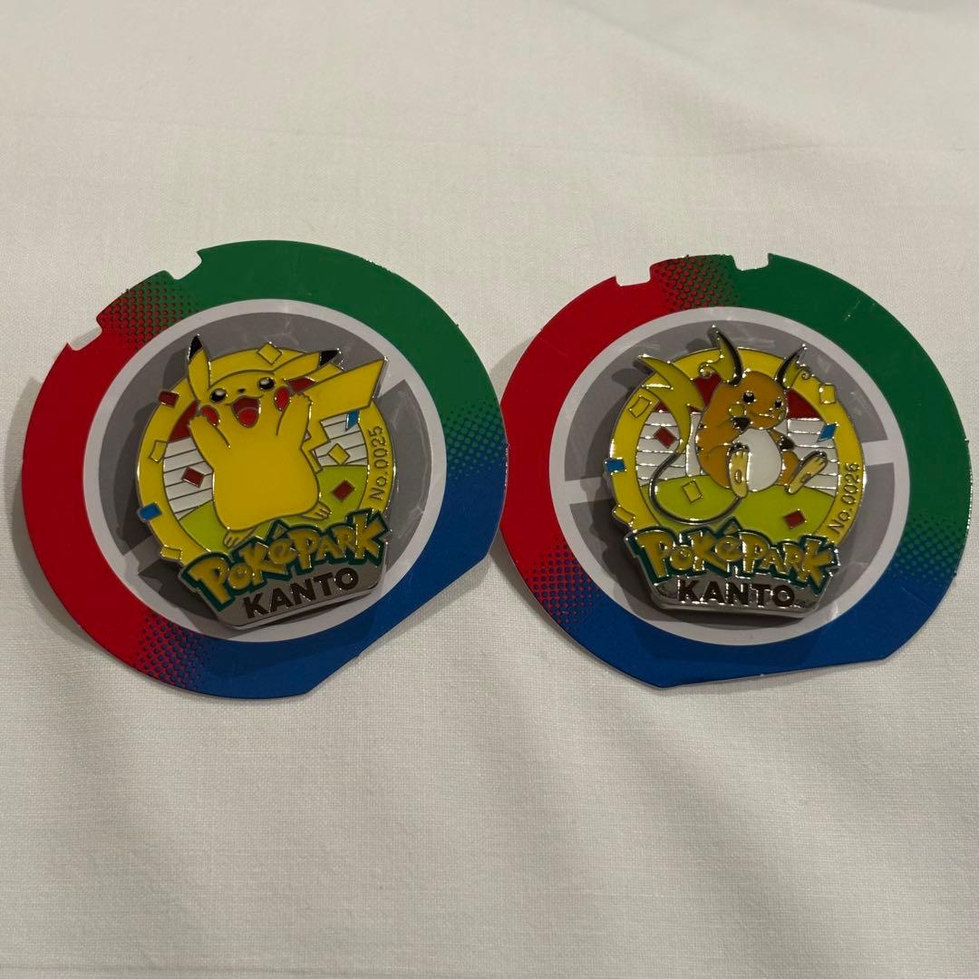 ピカチュウ　ライチュウ　ポケパークカントー　ピンズ　進化ライン