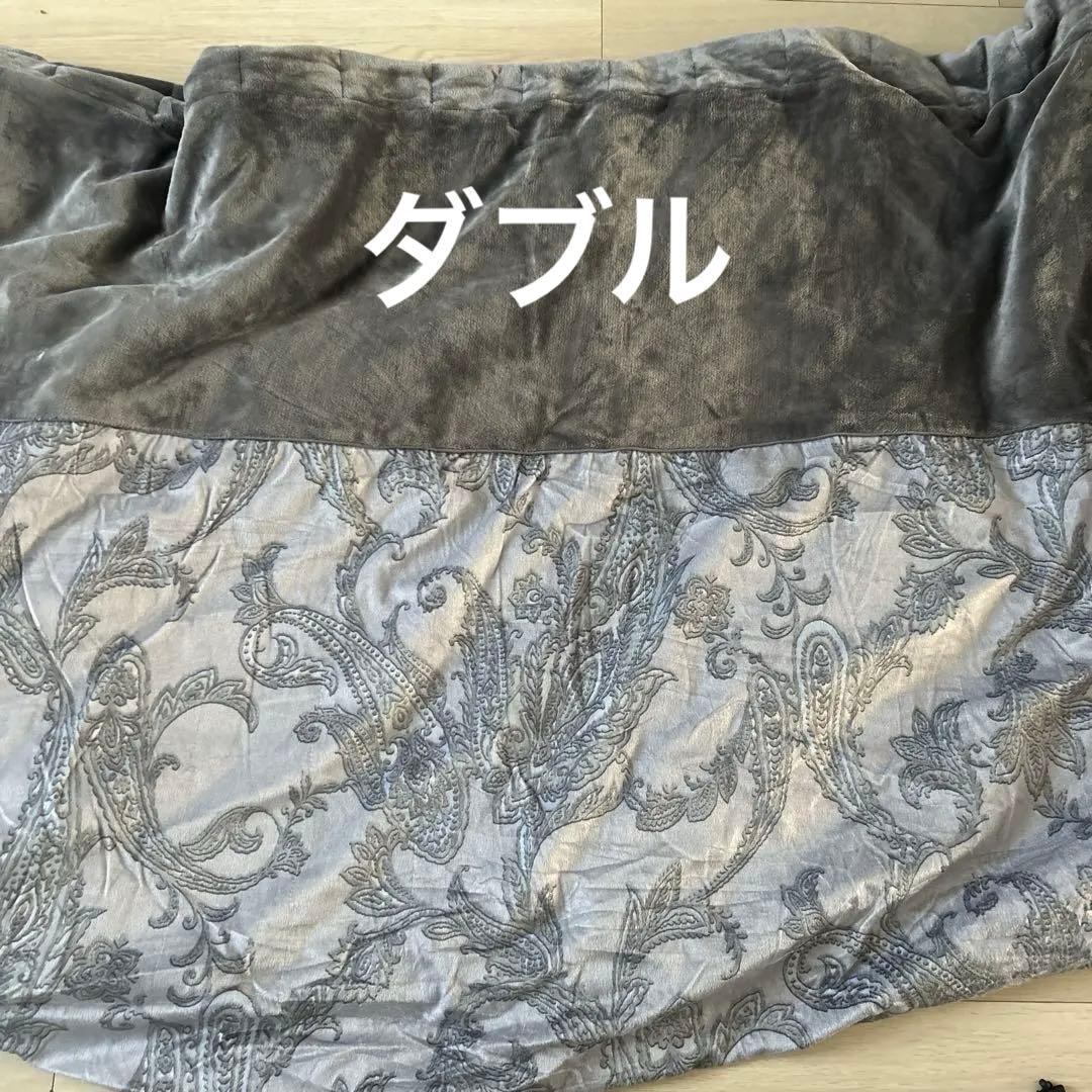 ダブル　ジャパネット×モリリン　６層構造　毛布　布団カバー　グレー