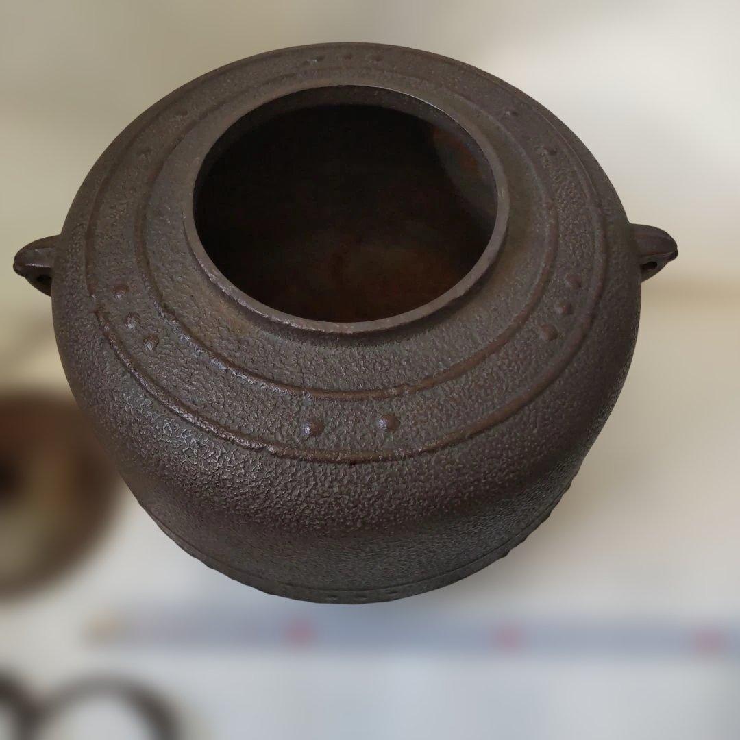 茶釜 釜師 人間国宝 高橋敬典 造 萬代屋釜 釜環付き 共箱 栞 茶道具 美品