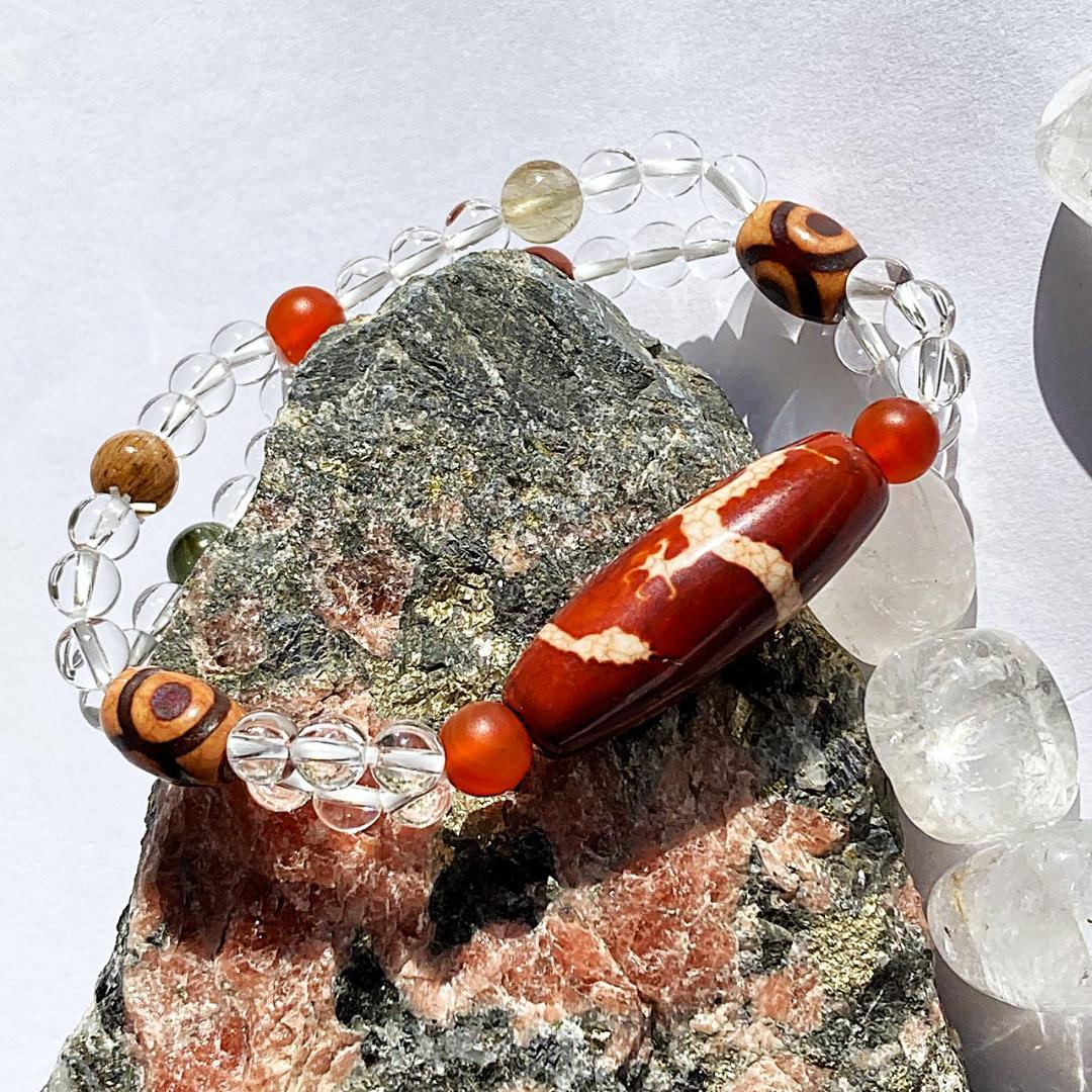 【二連でパワーアップ】天珠 福寿禄 天然石ブレスレット