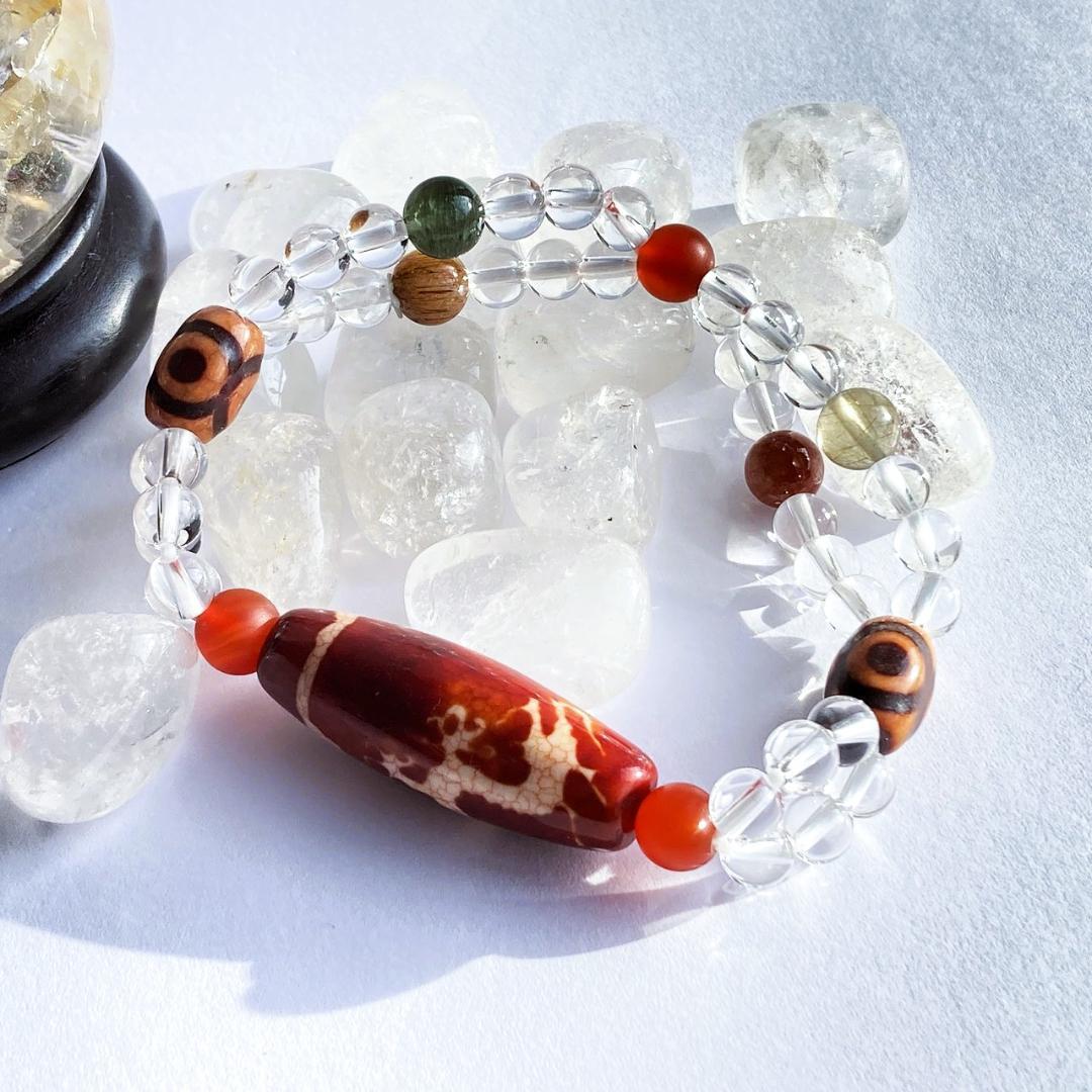 【二連でパワーアップ】天珠 福寿禄 天然石ブレスレット