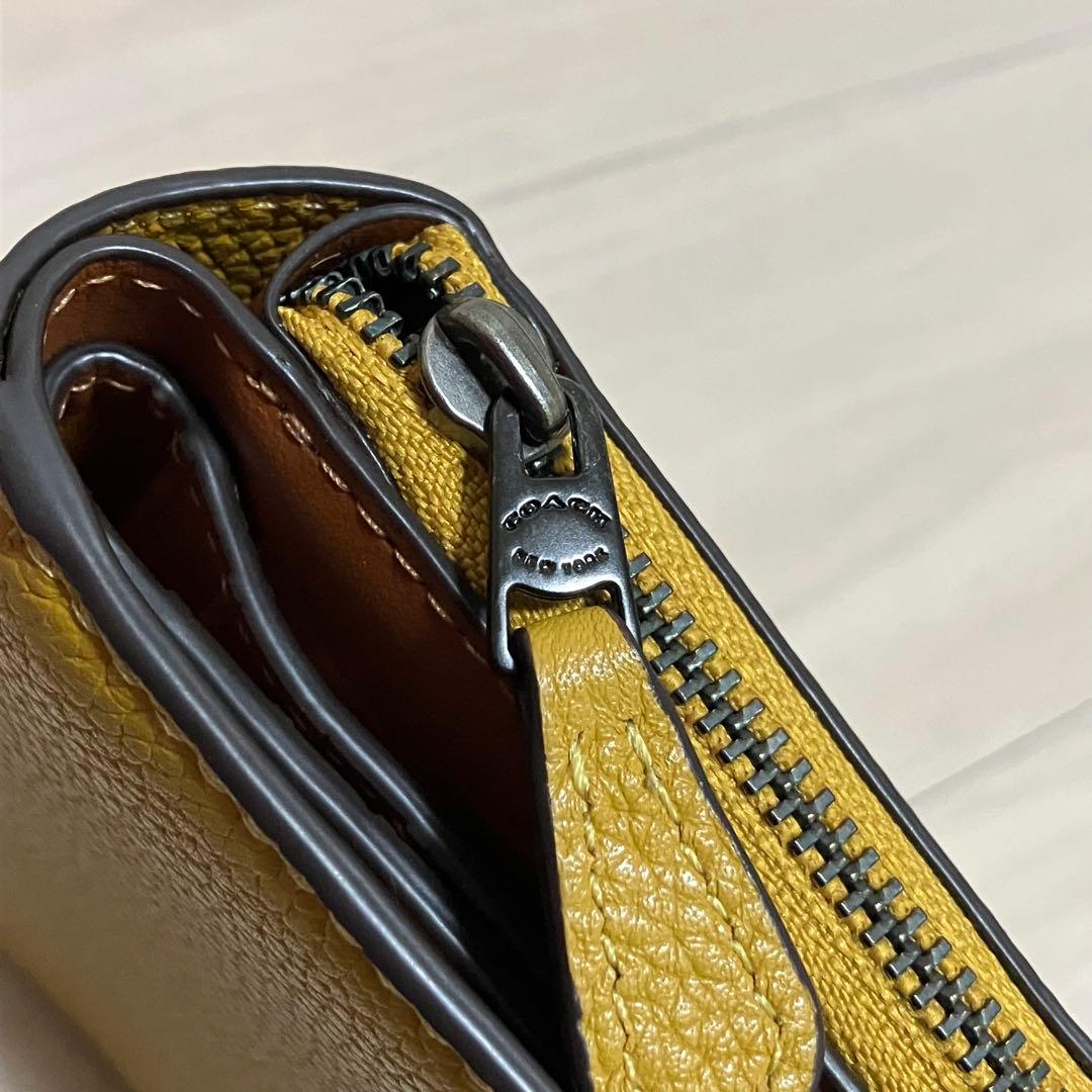 COACH ビルフォールド 財布 ウォレット ケース イエロー 二つ折り