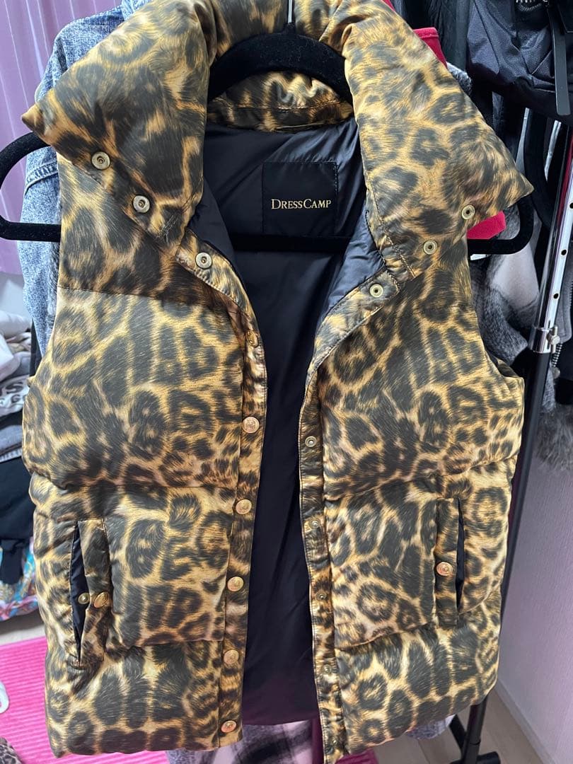 DRESSCAMP レオパード ダウンベスト 38 デュベティカ