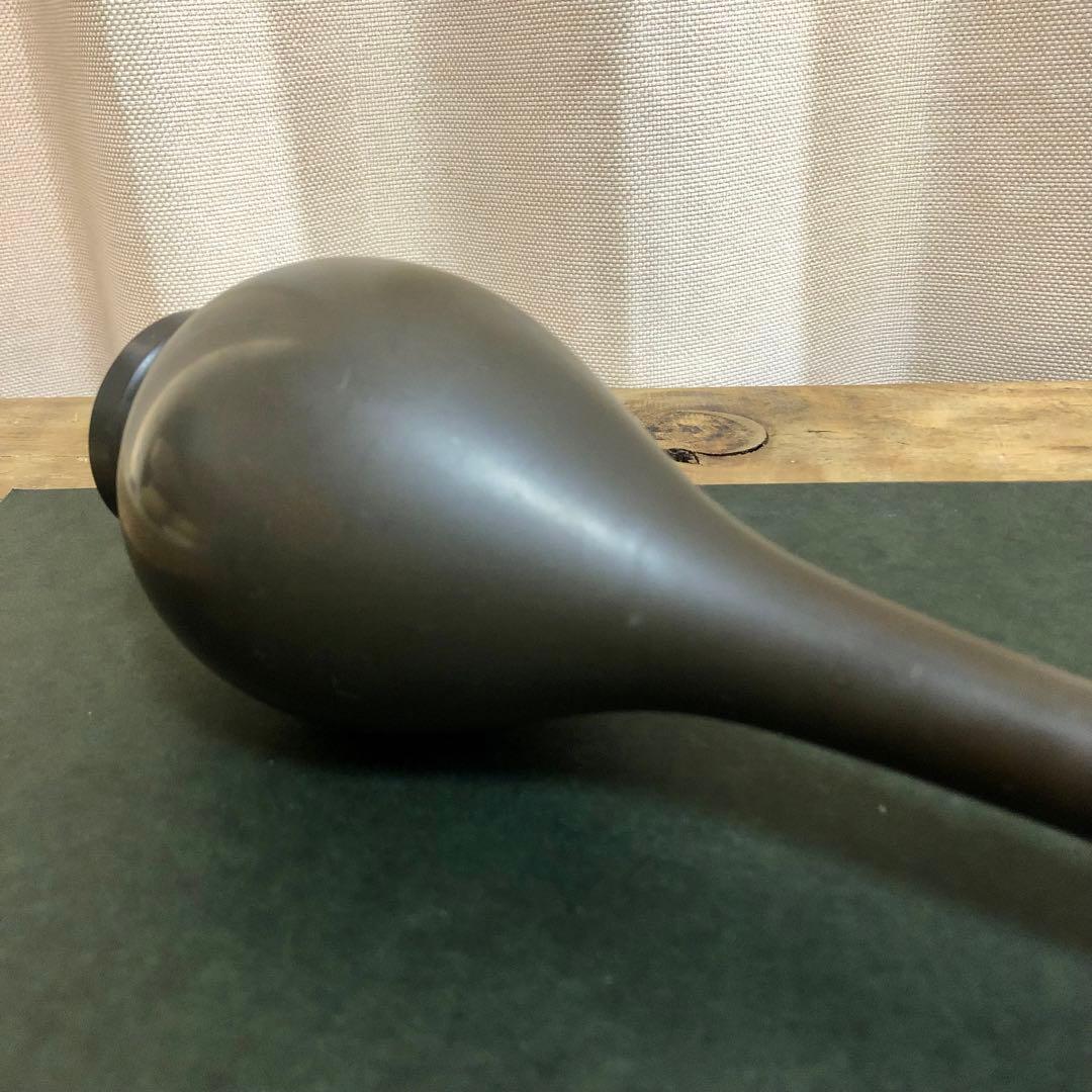 般若勘渓 唐銅鶴首花入 共箱 茶道具