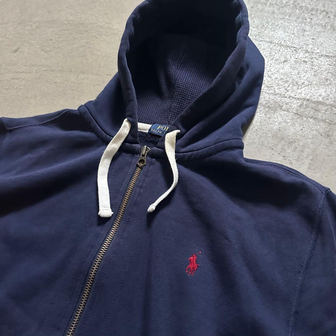 夜*チ様 ラルフローレン ジップパーカー 裏サーマル ナス紺ネイビー Lサイズ