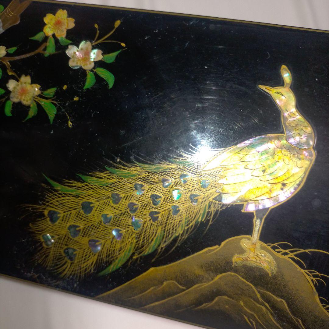 孔雀デザインのオルゴール アクセサリーボックス