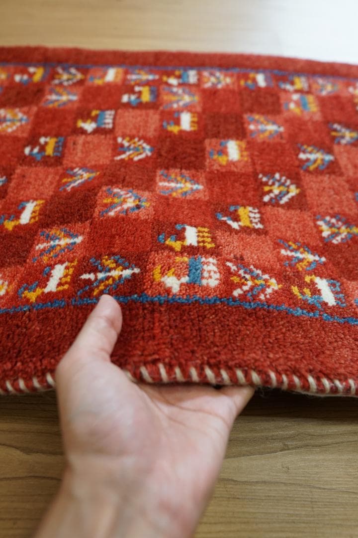 145×50cm ペルシャ絨毯 手織りギャッベ アマレ族 ギャベ ランナー