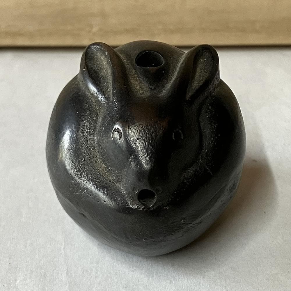 p037 雅覧堂 鋳銅 兎 水滴 共箱 うさぎ ウサギ 書道具 茶道具