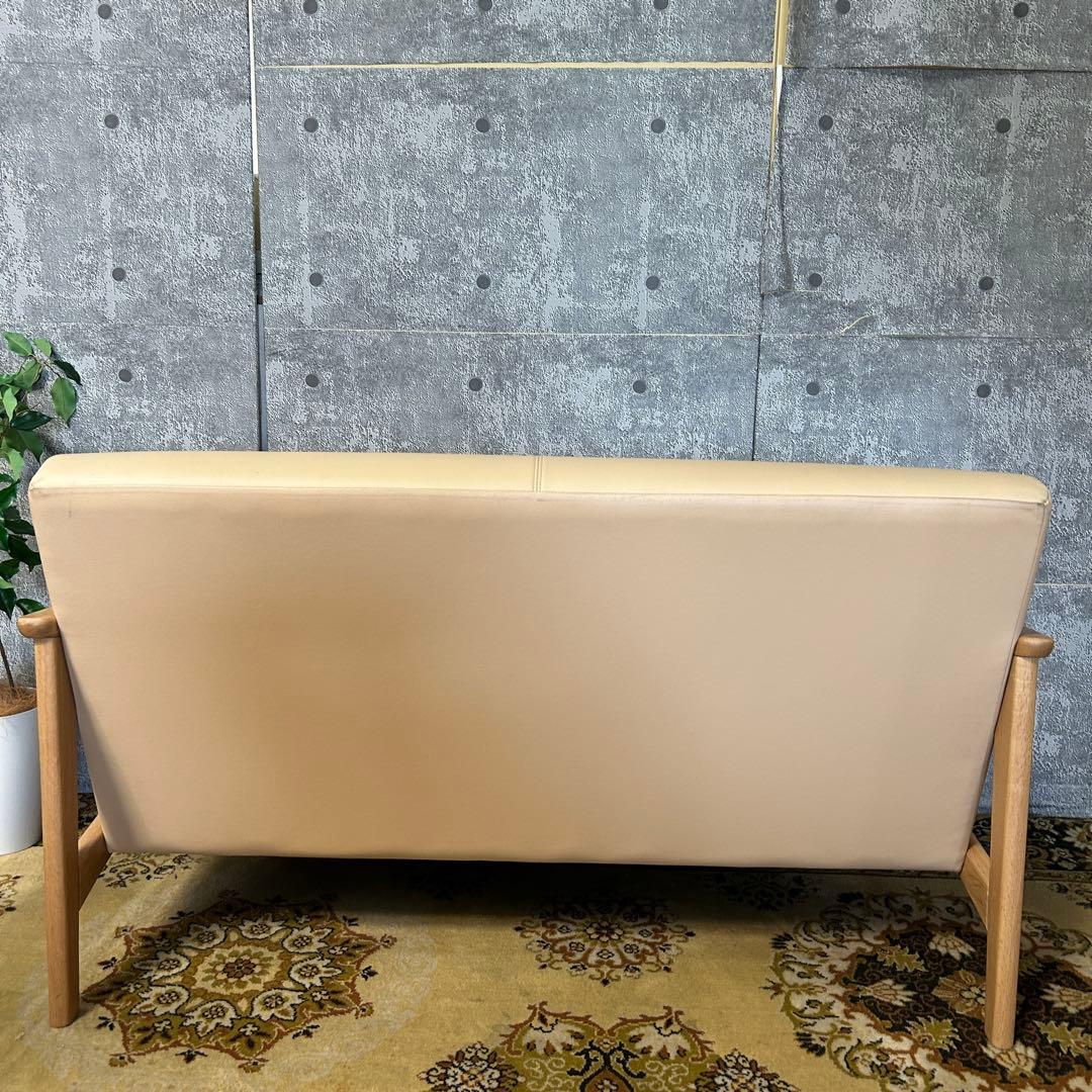 ꧁浜本工芸 HAMAMOTO꧂2人掛けアームソファ レザー 皮 肘置き 肘掛け