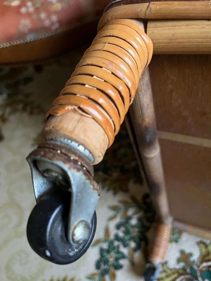 ラタン 籐 脱衣かご ランドリーバスケット 2段 インテリア 昭和レトロ