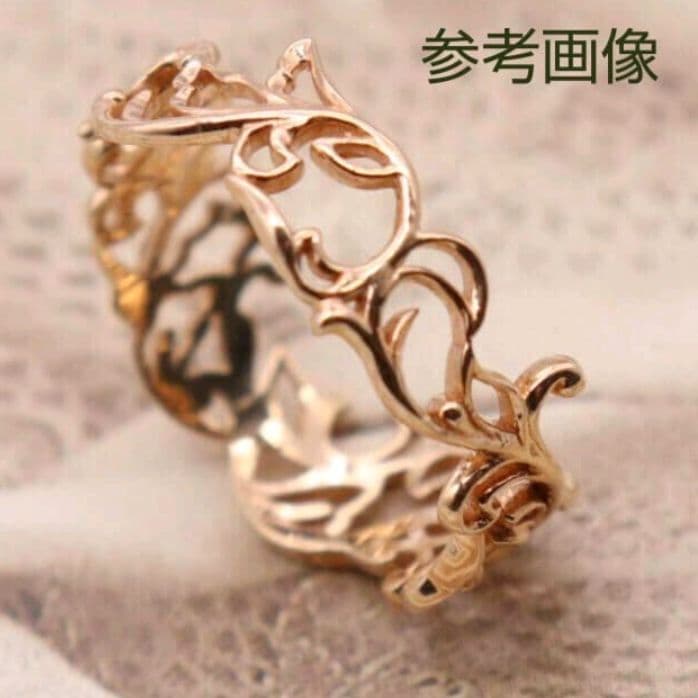 アガット K10 リング 13号 透かし レース クラシック 総柄 レア 限定