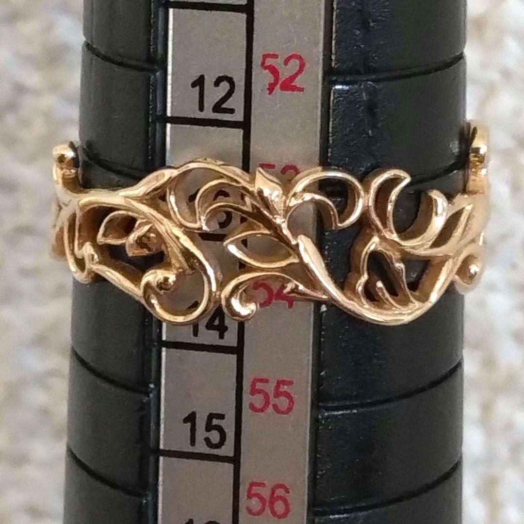 アガット K10 リング 13号 透かし レース クラシック 総柄 レア 限定