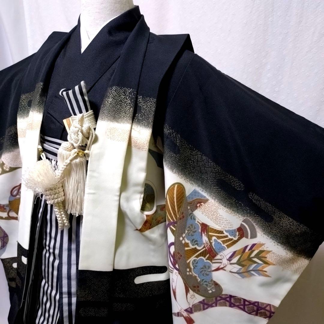 七五三　5歳　着物　袴、羽織、長襦袢、小物、 フルセット