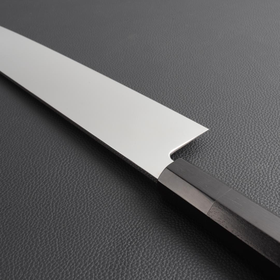 10362 大牛刀 尺寸 鏡面仕上げ 刺身包丁 両刃包丁 黒檀黒水牛角八角柄