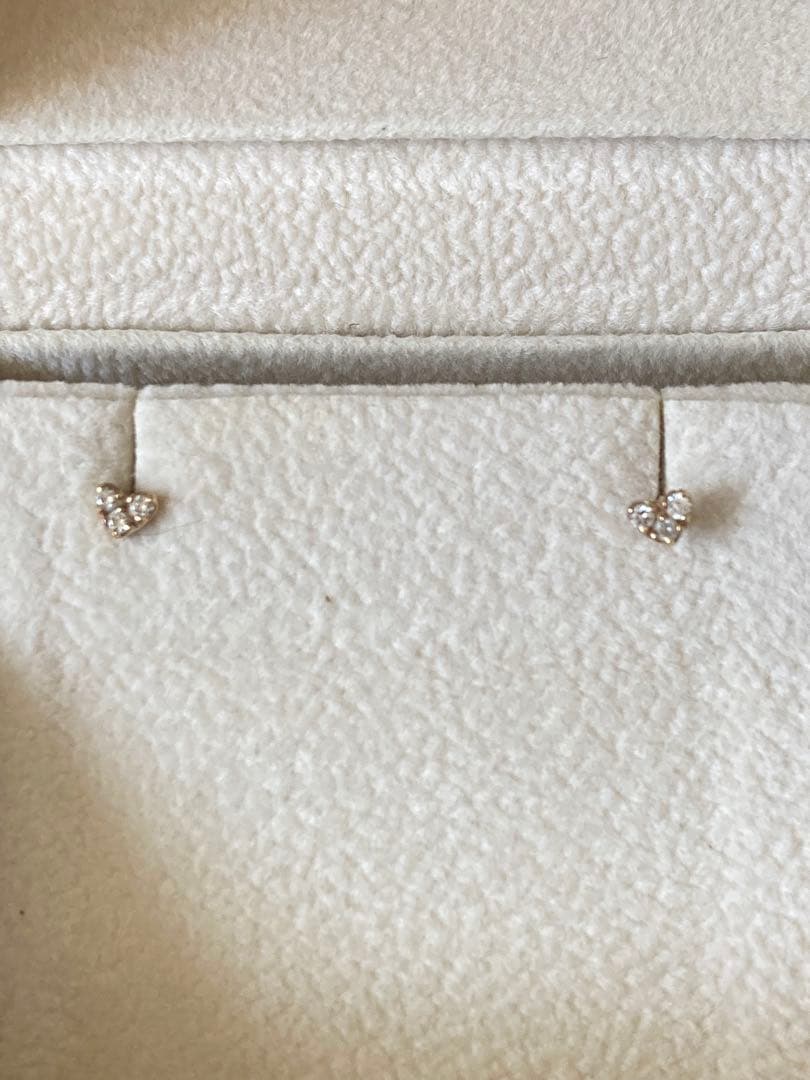 Ponte Vecchio K10YGダイヤモンドピアス　ハート