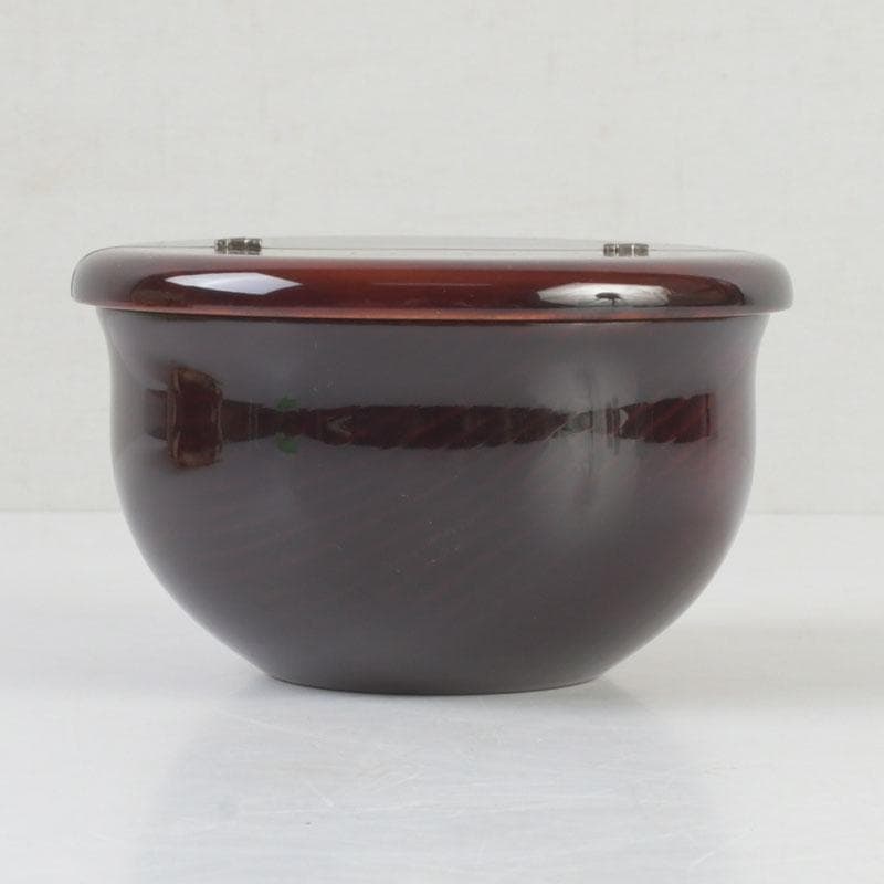 茶道具　塗師　安田春仁作　老松茶入　仕覆付　共箱　V　9691