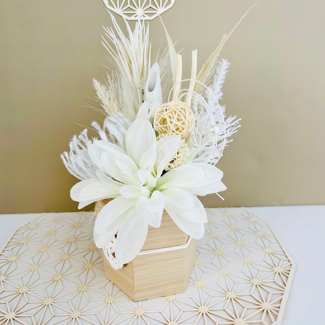 お正月飾り 門松 白 モダン門松 ハンドメイド 中201