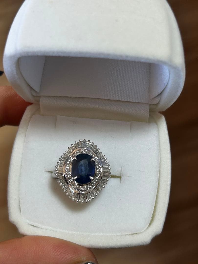 P t 900サファイア ダイヤモンド リング タサキパールリング　2点まとめ