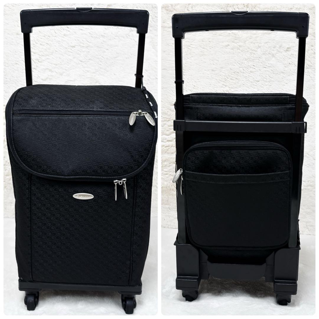 ✨美品✨ SWANY　4輪 大容量 ショッピングカート キャリーカート 総柄 黒