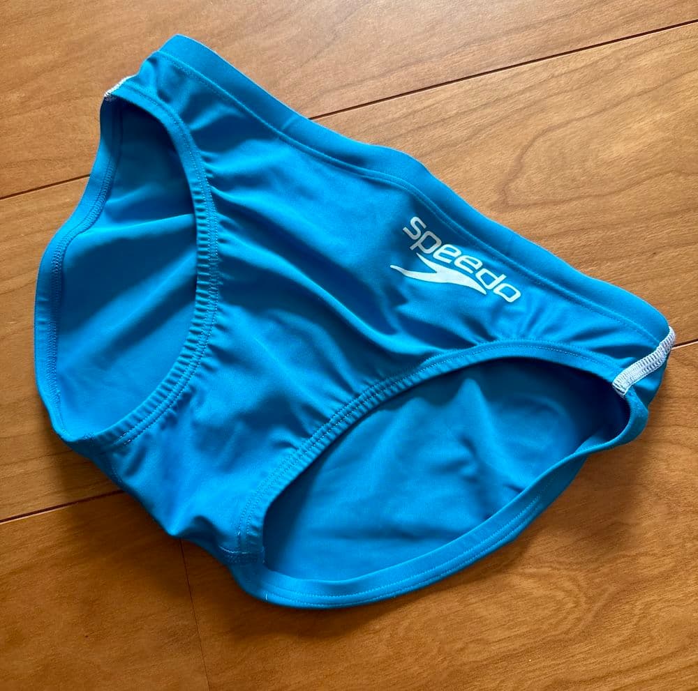 【美品】SPEEDO　ショートブーン　ターコイズブルー　ライフセーバー　競パン