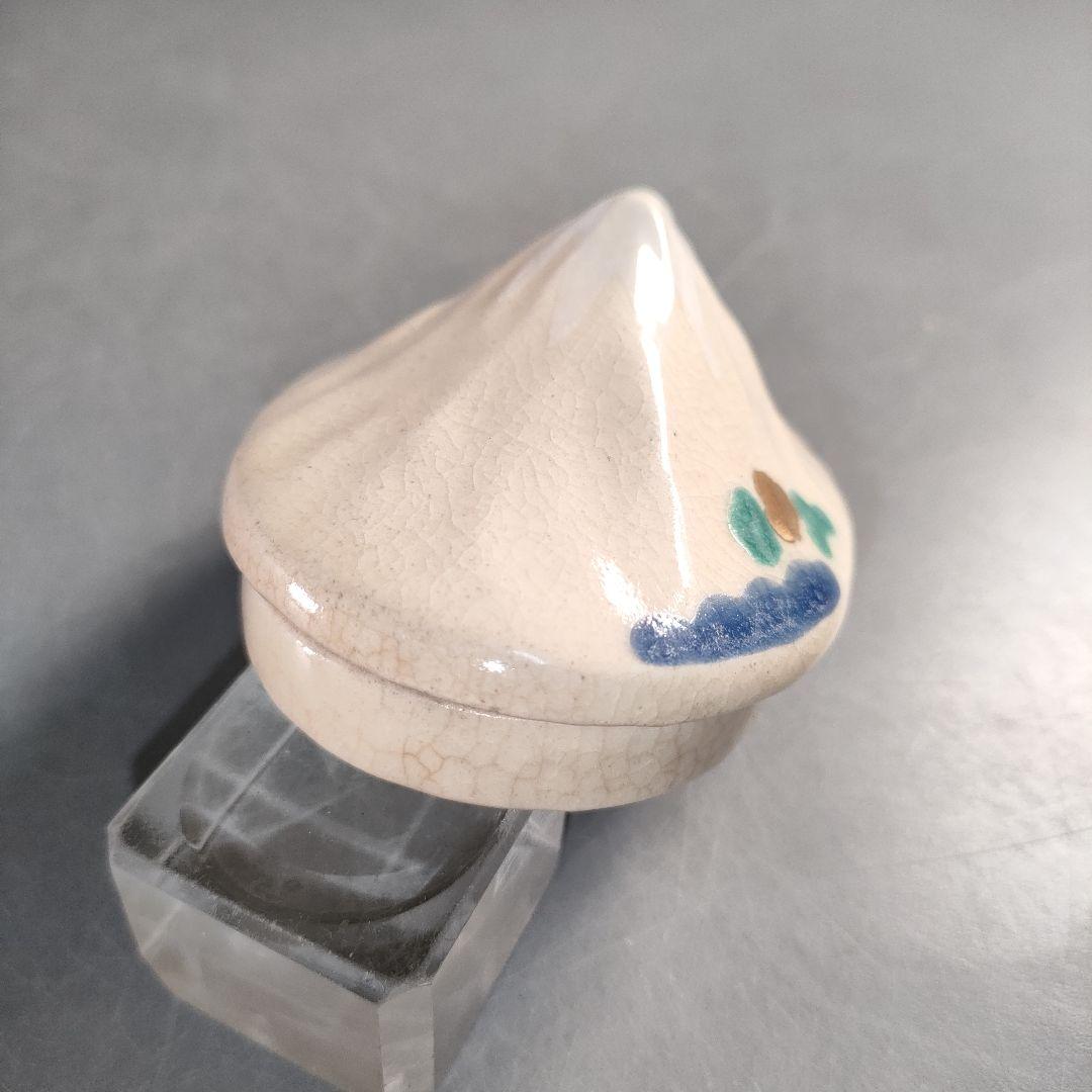 A1363-7/禎山窯/川尻一寛 作/色絵金彩富士形蓋付珍味入揃8客/懐石道具/