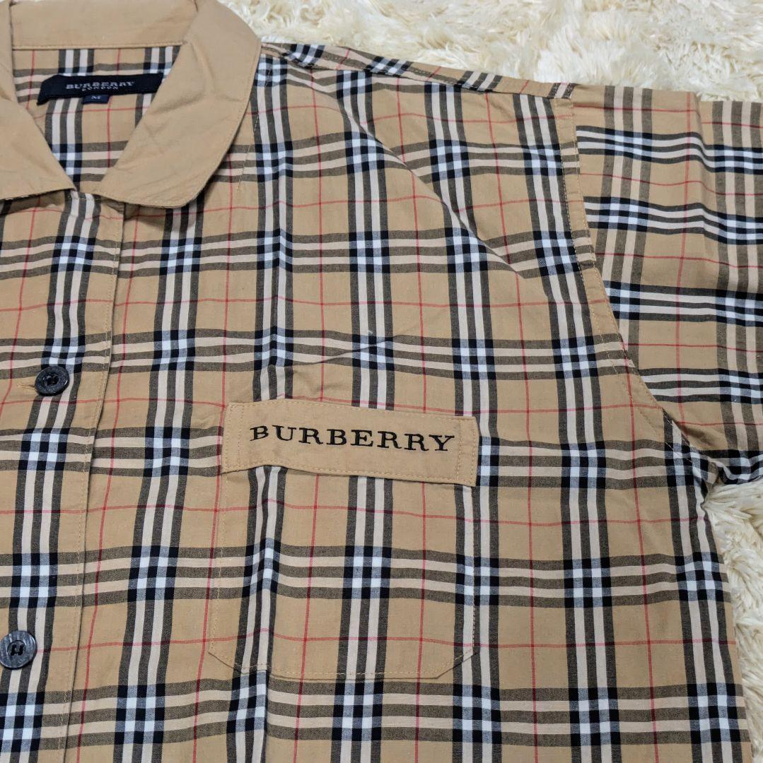 ✨️極美品✨️バーバリーロンドン ノバチェックシャツ ベージュ ロゴ刺繍 M