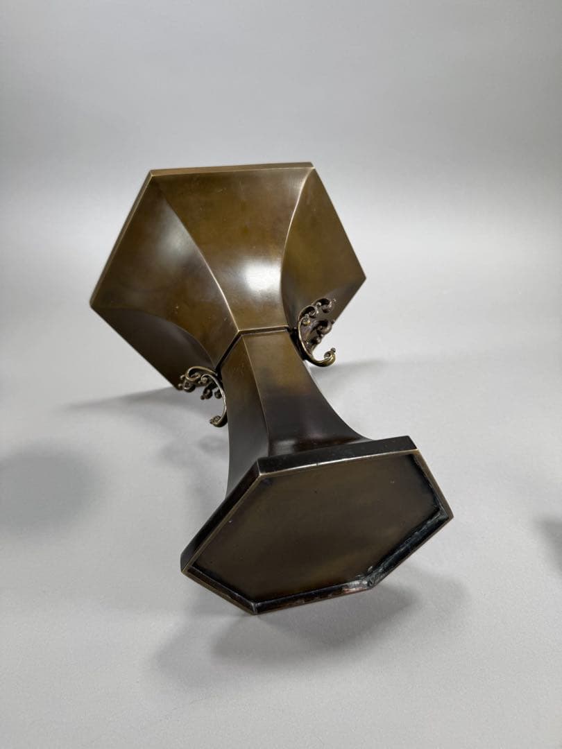 唐銅花器　いけばな　池坊　立花　古流　花瓶　華道具 高さ28.5cm 5kg