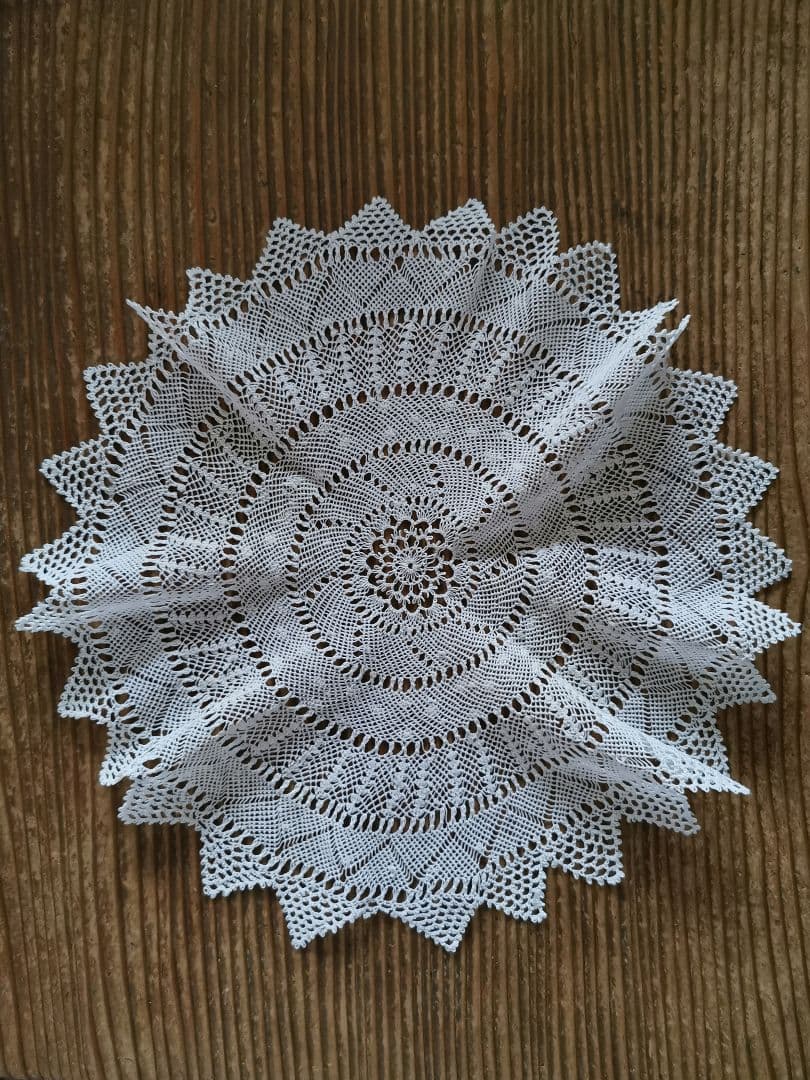 ヴィンテージ アルメニアン&タティング&クロシェレース 花型/星型ドイリー 細雪