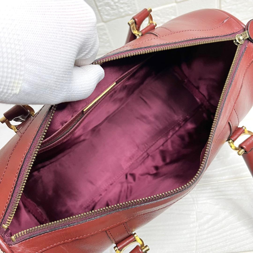 ✨極美品✨☘️Cartier☘️✨ボストンバッグ✨マストライン✨ボルドー✨南京錠✨